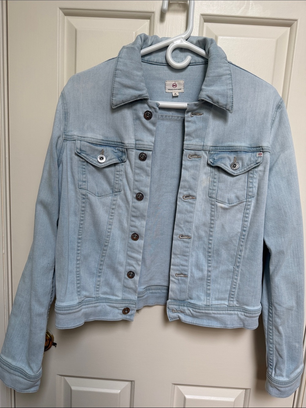 AG Adriano Goldschmied sz M Faded Jean Jacket - blue almost white